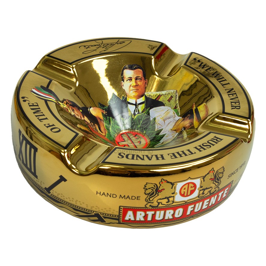Arturo Fuente 'Hands of Time' Gold Ashtray Arturo Fuente 'Hands of Time' Gold Ashtray